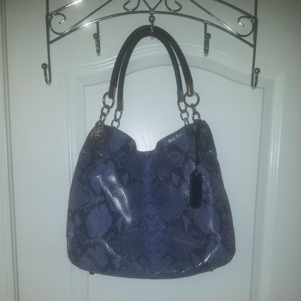 blue /purple eather snakeskin Cynthia Rowley bag